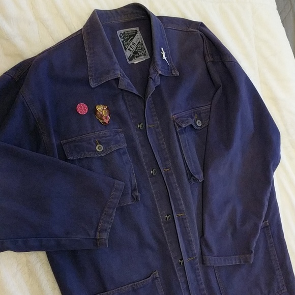 purple jean jacket mens